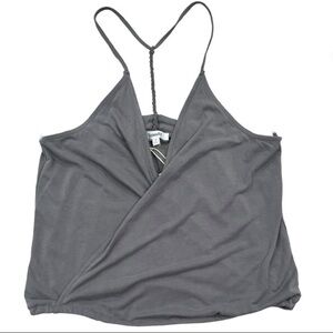 SPLENDID Strappy Racer Twist Back Tank Top Gray NWT Medium